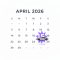 April 2026 car detail calendar